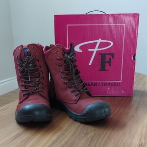 Women's Burgundy Combat Boots